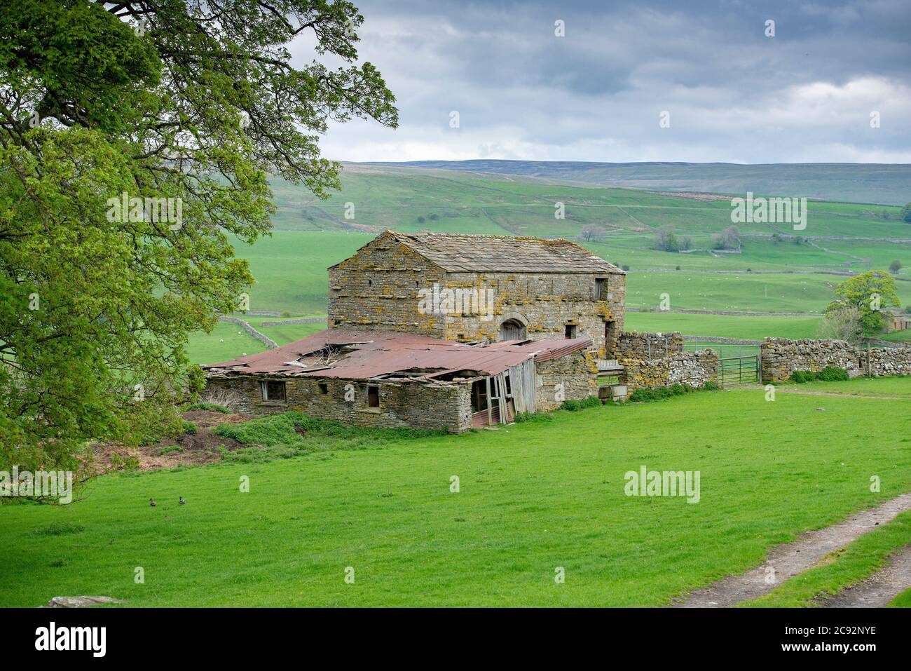 Steinerne Scheune, Hawes, North Yorkshire. Stockfoto