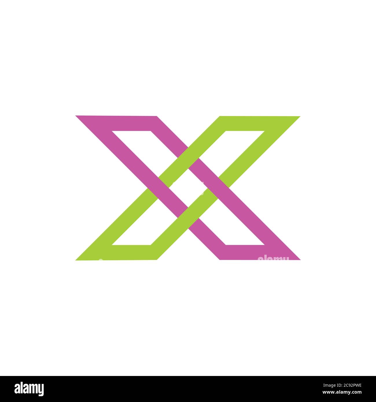 Buchstabe x überlappende Linie bunte Logo Vektor Stock Vektor