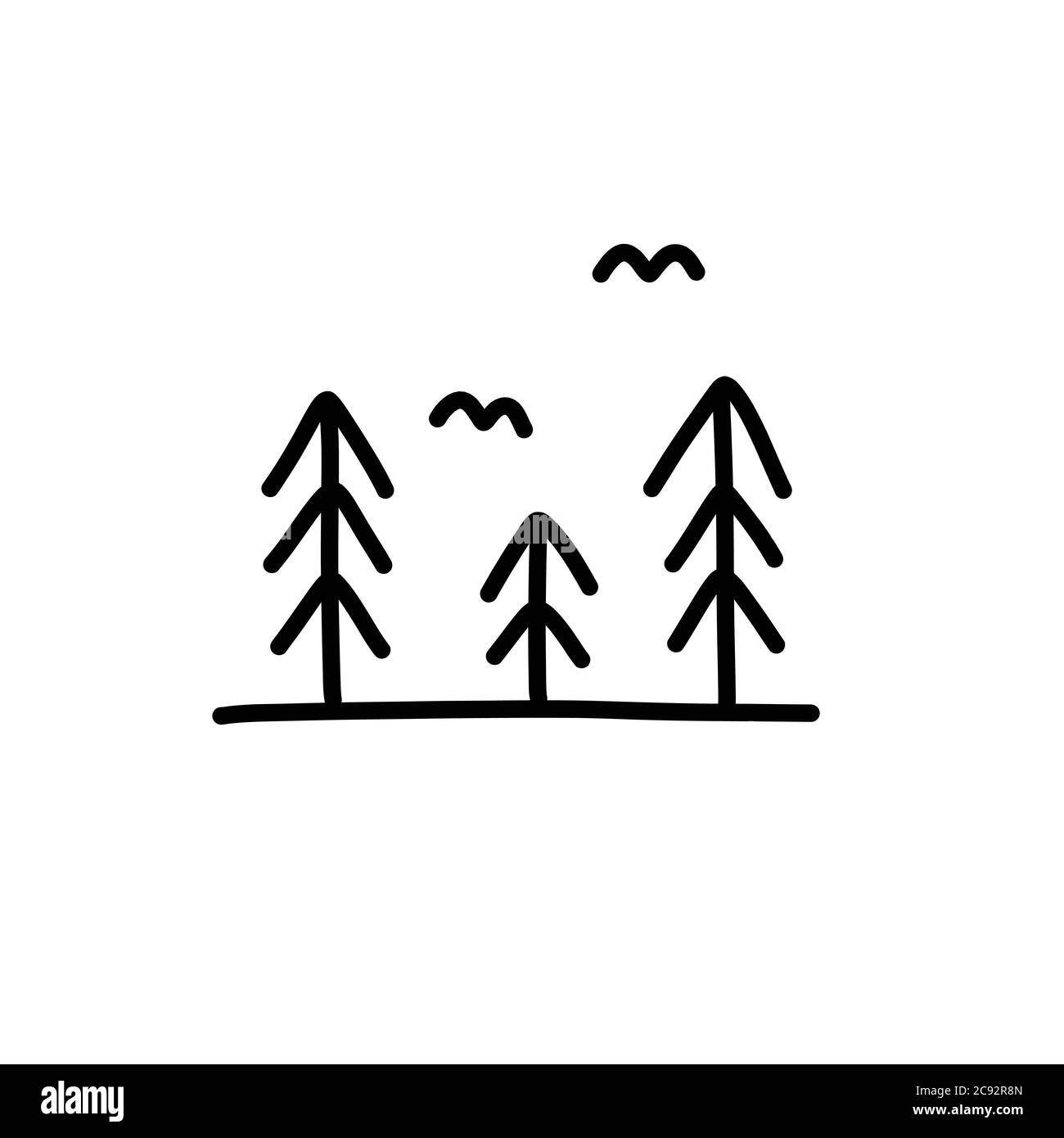 Natur Doodle Symbol, Vektor-Illustration Stock Vektor