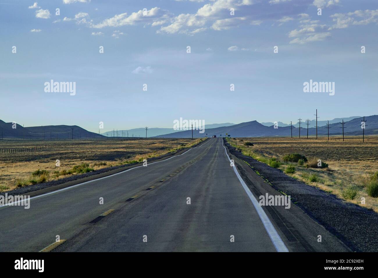 Lange offene Autobahn, Utah USA Stockfoto