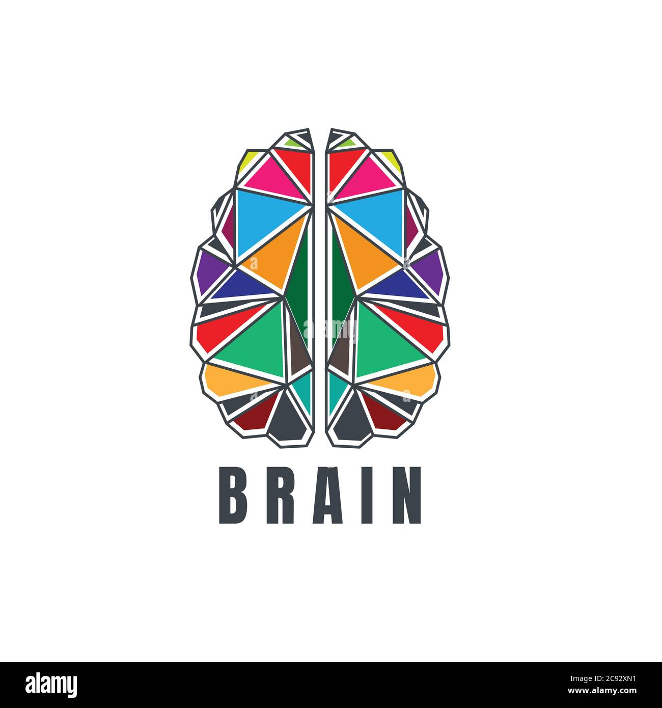 Gehirn Vektor Symbol oder Logo Design Stock Vektor