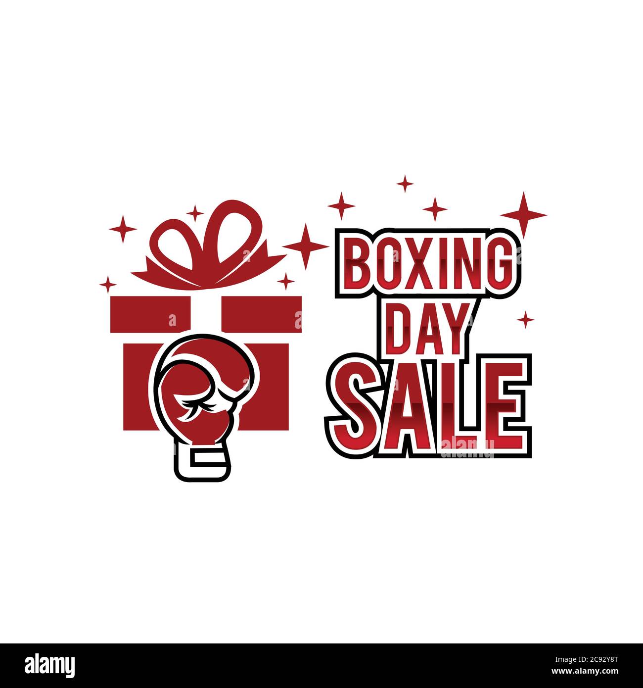 Kreative, oben flach Förderung Zusammensetzung Boxing Day verkauf Text auf Lightbox weißen Hintergrund Kopie Raum Vorlage Boxing Day Verkauf mockup Winter c Stock Vektor
