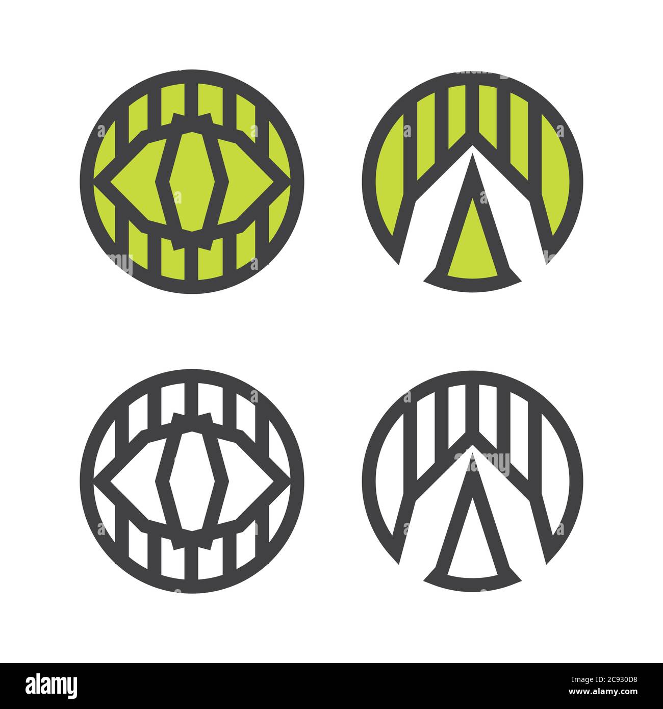 Hipster Stil Icons, Labels für Logo Design. Abstrakte geometrische Muster Formen Vorlage, mögliche Dekonstruktion. Stock Vektor