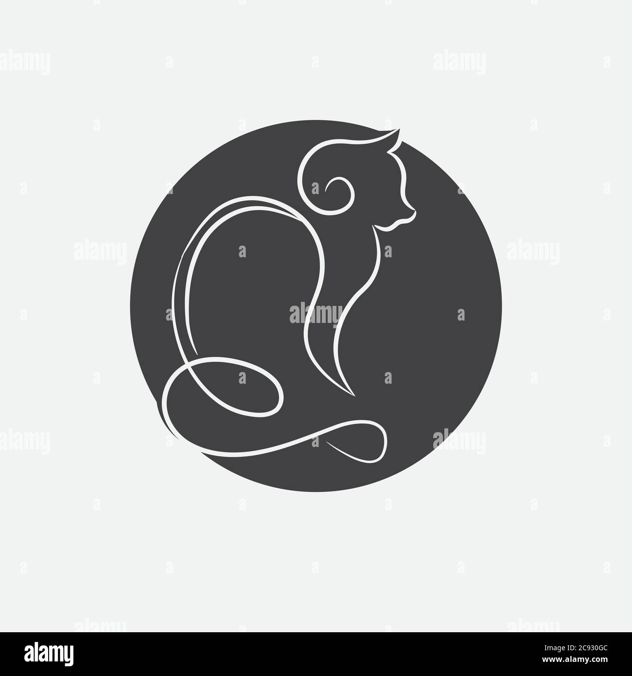 Katzen, schwarze Linien. Lineares Design. Katzen, Vektor illustration.cat Stock Vektor