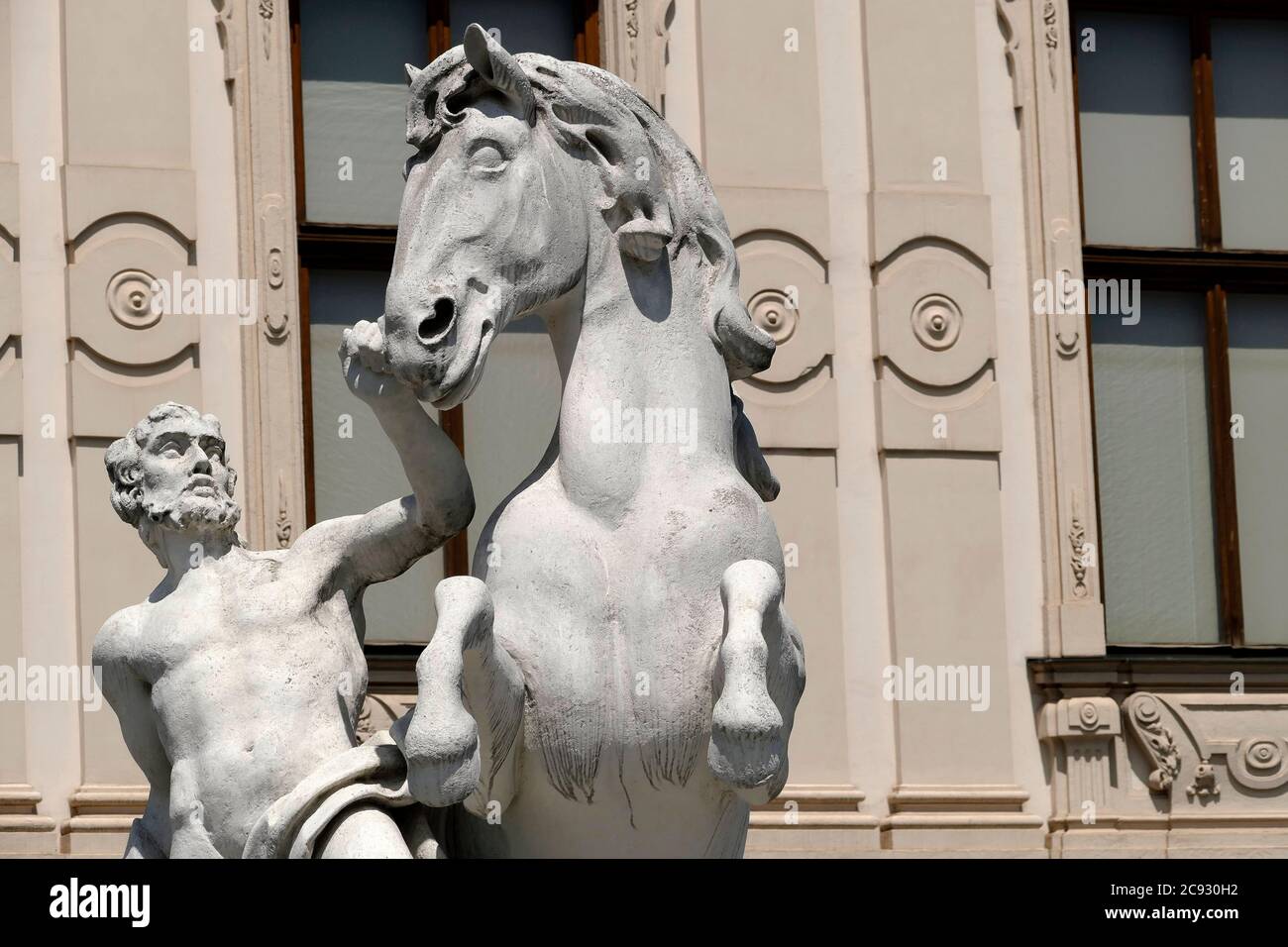 Detail der Fassade des Schlosses in Belvedere, Wien, Österreich Stockfoto