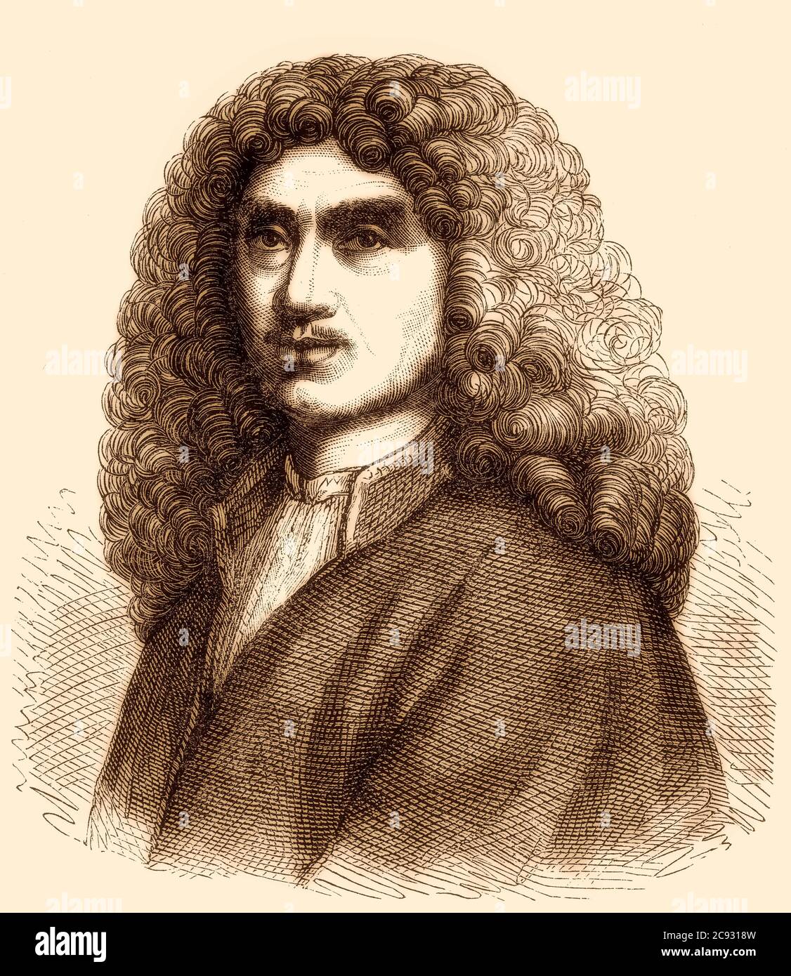 Jean-Baptiste Poquelin 1622-1673, bekannt als Molière, war ein französischer Dramatiker, Schauspieler und Dichter Stockfoto
