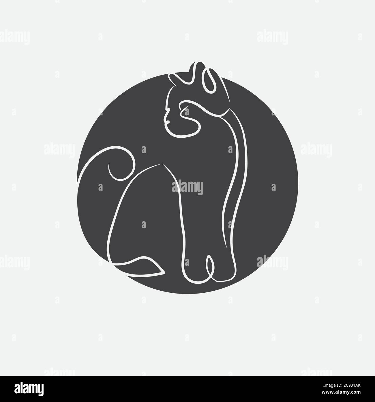 Katzen, schwarze Linien. Lineares Design. Katzen, Vektor illustration.cat Stock Vektor