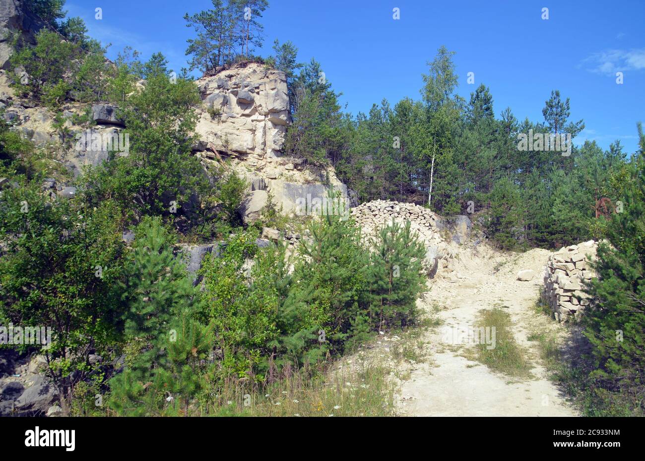 Steinbruch in Babia Dolina in Jozefow, Roztocze in Polen Stockfoto