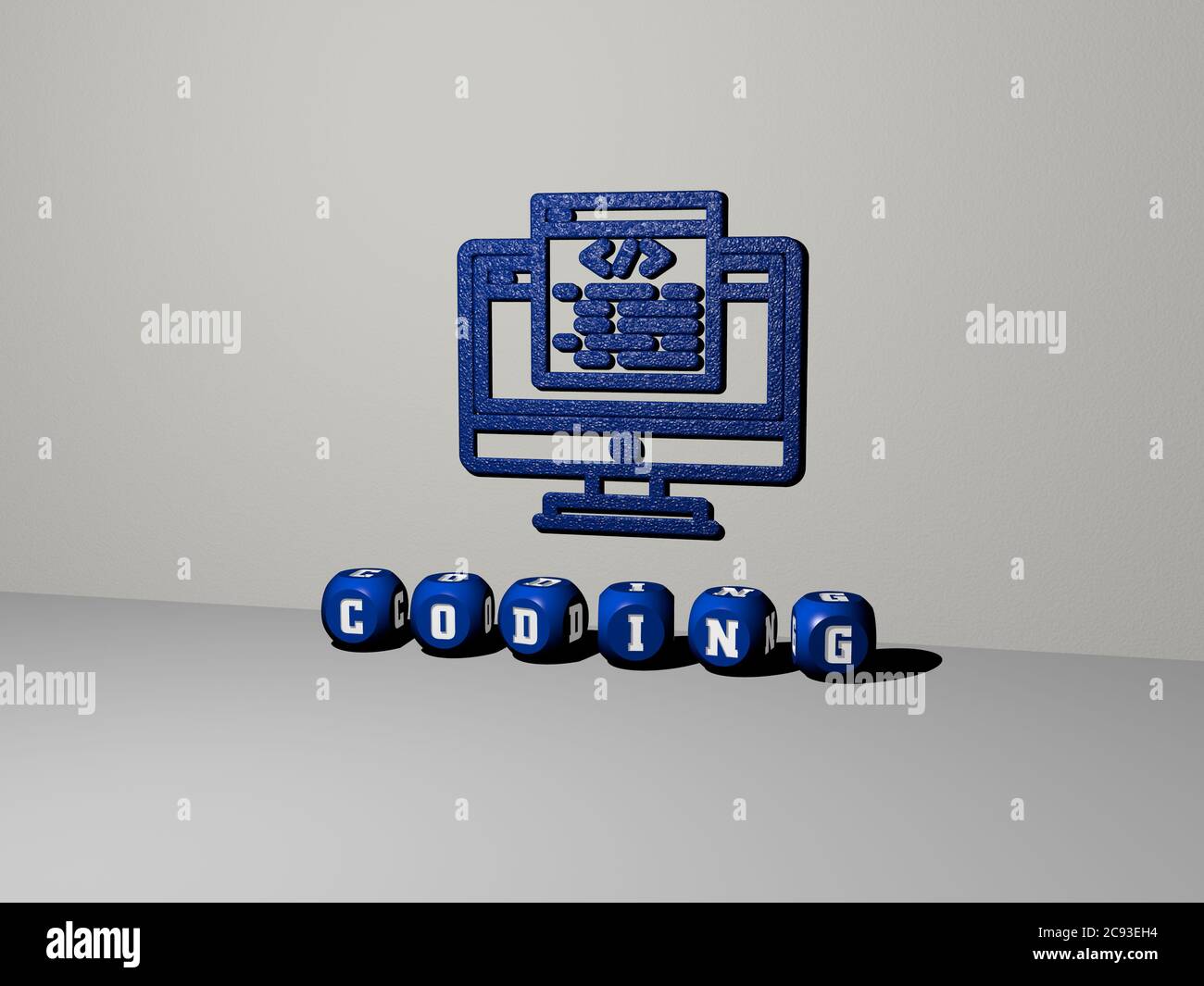 3D-Illustration von Codierungsgrafiken und Text, die durch Metallwürfelbuchstaben für die damit verbundenen Bedeutungen des Konzepts und der Präsentationen gemacht werden. Code und Computer Stockfoto 3D-Illustration von Codierungsgrafiken und Text, die durch Metallwürfelbuchstaben für die damit verbundenen Bedeutungen des Konzepts und der Präsentationen gemacht werden. Code und Computer Stockfoto