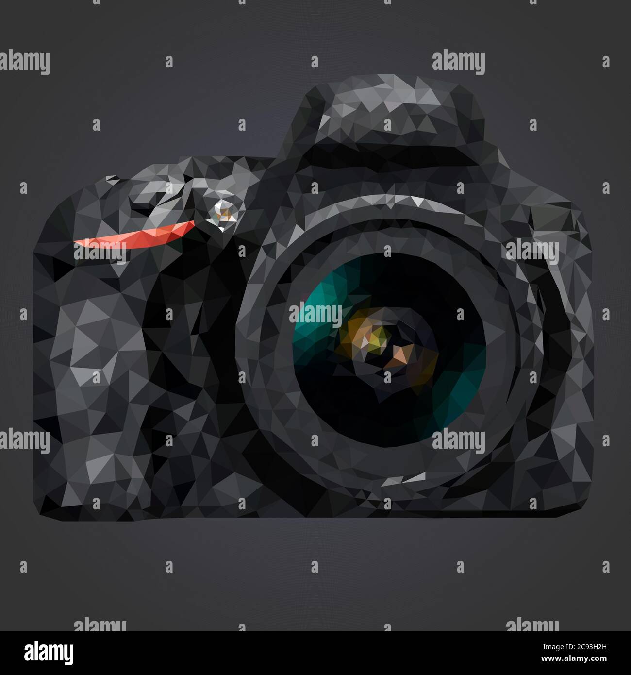 Vektorbild einer Kamera im Low-Poly-Stil Stock Vektor