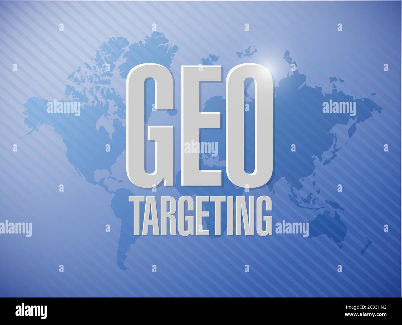 Geo Targeting Zeichen Illustration Design über einem Weltkarte Hintergrund Stock Vektor