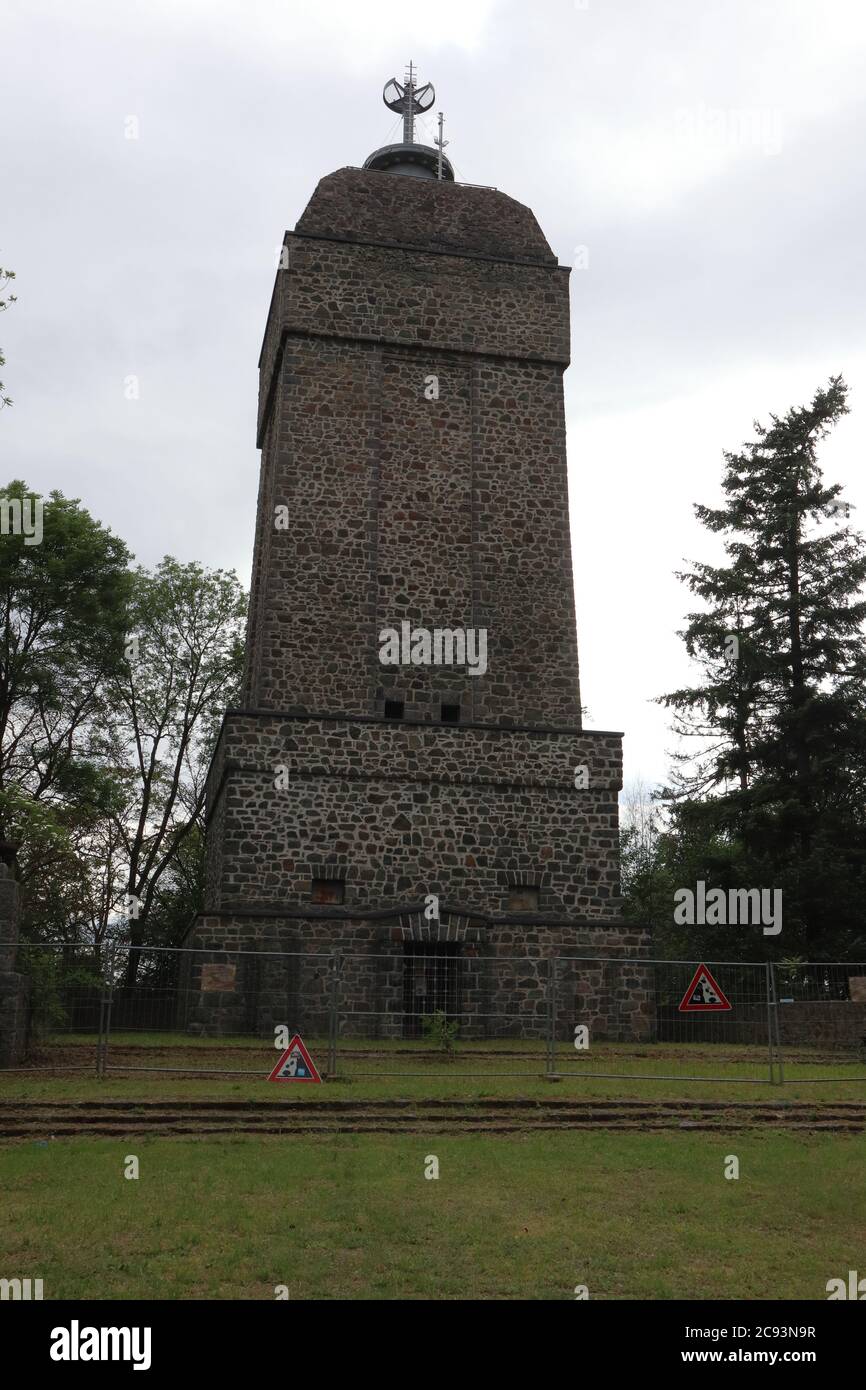 Darmstadt, Hessen - Mai 30 2019: Turm Bismarckturm in Darmstadt, erbaut zur Erinnerung an Bismarck Stockfoto