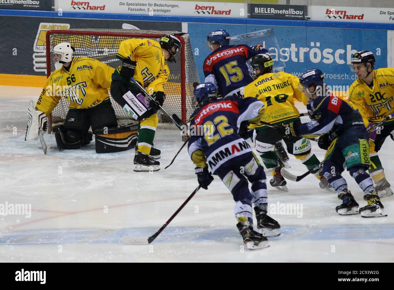 Langenthal, Kanton Bern (BE)/ Schweiz - Dezember 16 2018: Eishockey-Spiel des Teams Elite B des SC Langenthal aigainst HCT Young Lions Stockfoto
