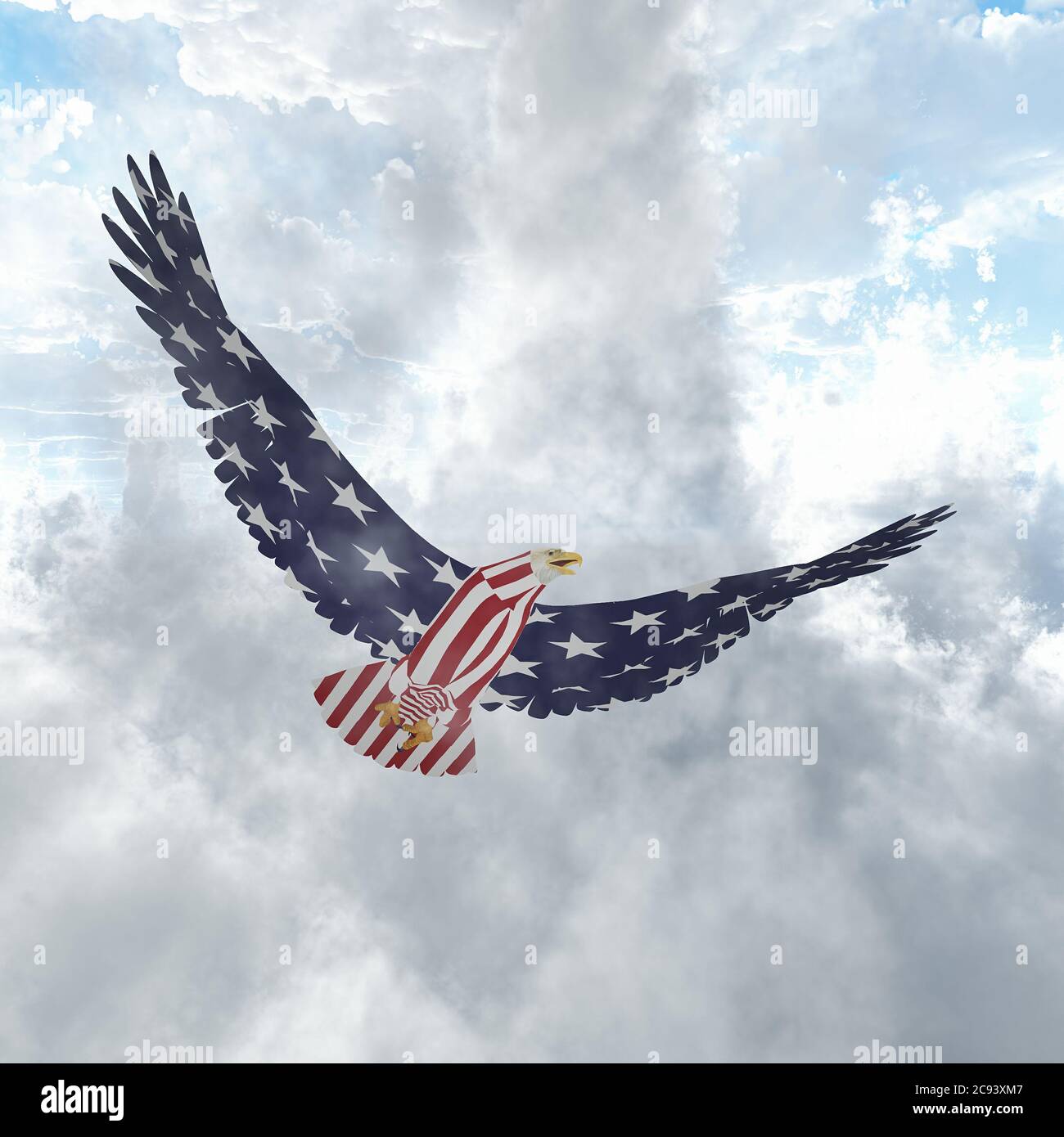 Adler in US-amerikanischen Nationalfarben Stockfoto