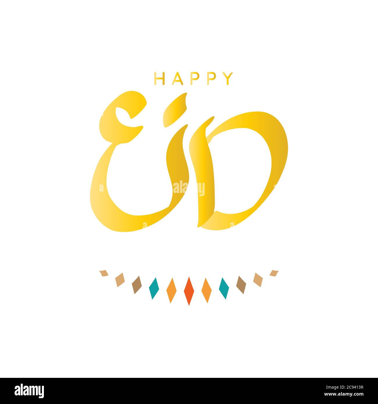 Glücklich feiern Eid al adha mit Typografie-Design in quadratischer Komposition Stock Vektor