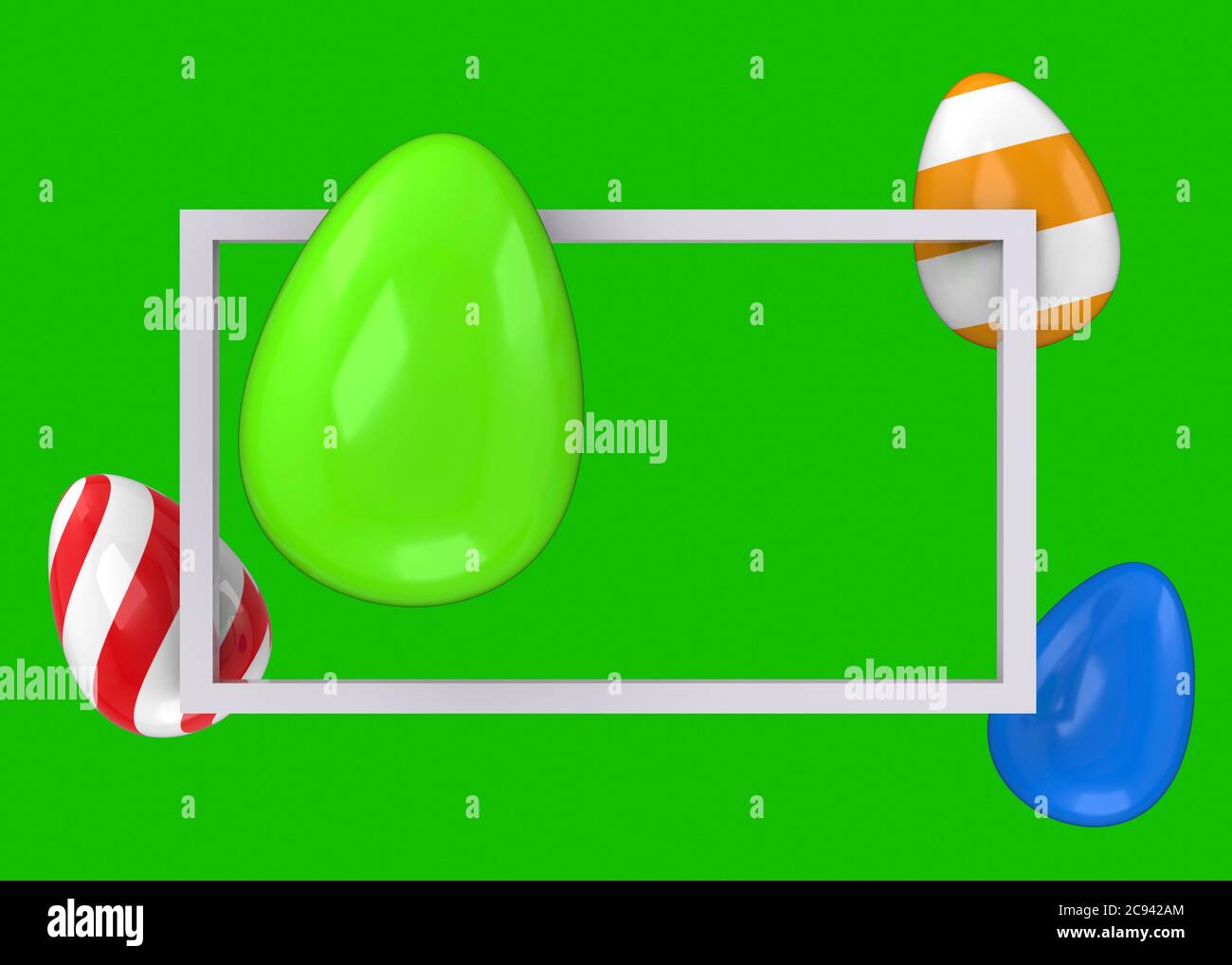 Die Ostereier im bunten Hintergrund - 3D Stockfoto