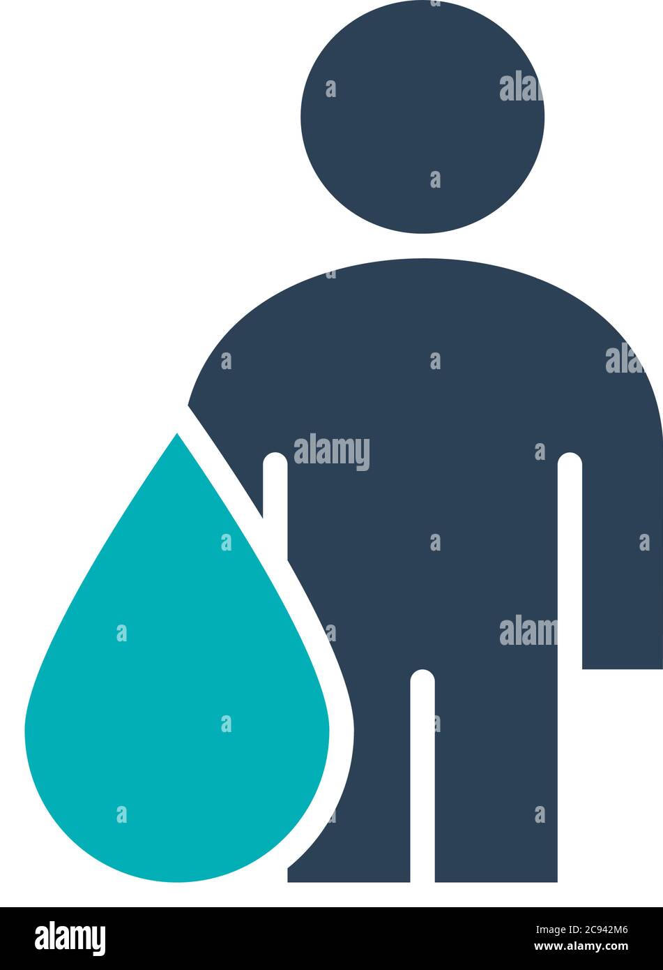 Benutzerprofil mit Drop-farbigem Symbol. Blutspende, Waschsymbol Stock Vektor