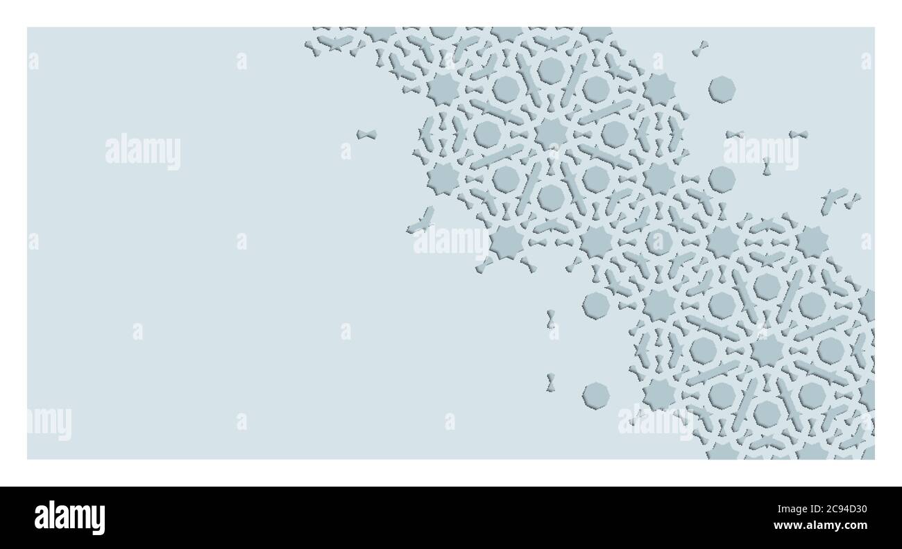 Card for invitation, celebration, save the date, wedding performed in arabic geometric tile. Cut out paper. Blue vector template Stock Vektor