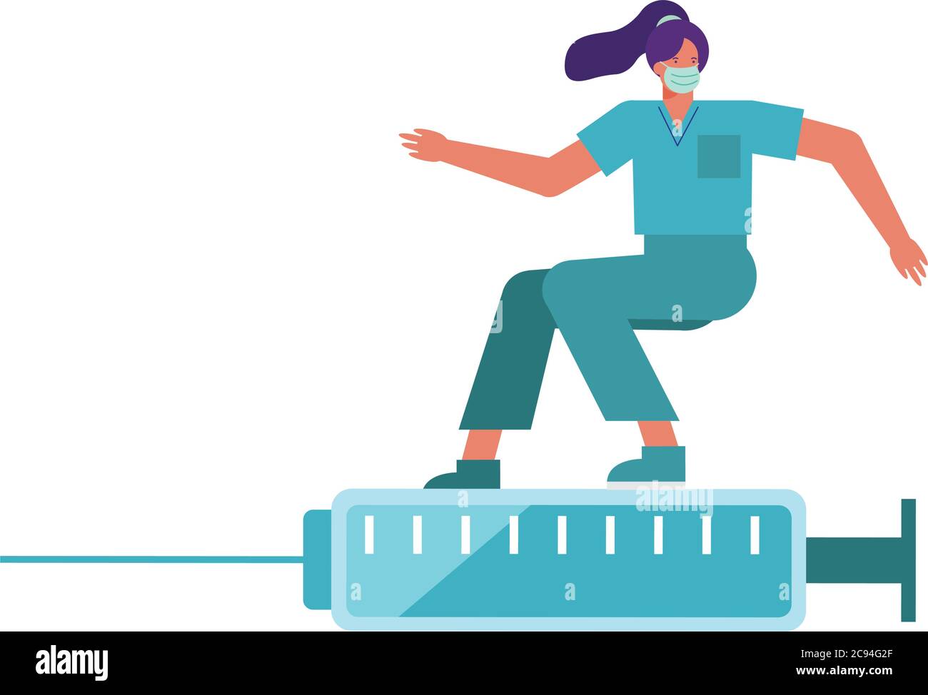 Professionelle Chirurgen trägt medizinische Maske Surfen in Injektionsvektor Illustration Design Stock Vektor