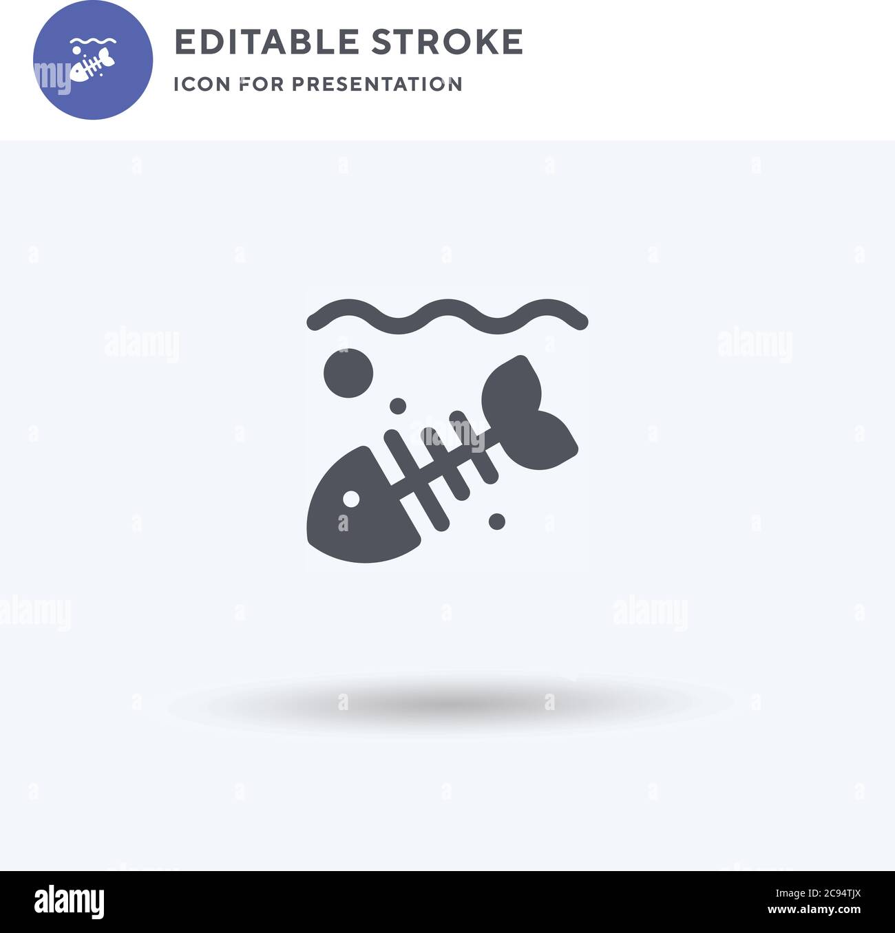 Fischgräten-Symbolvektor, gefülltes flaches Zeichen, solides Piktogramm isoliert auf Weiß, Logo-Illustration. Fischgrätsymbol für die Präsentation. Stock Vektor