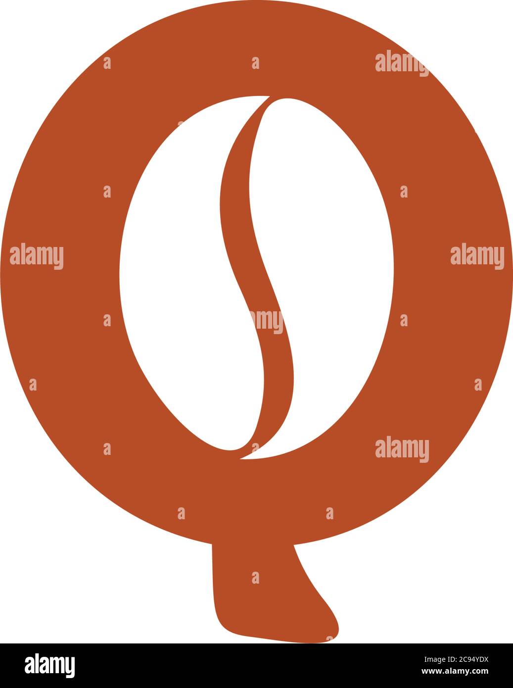 Buchstabe Q Kaffeebohne Logo Vektor Stock Vektorgrafik Alamy