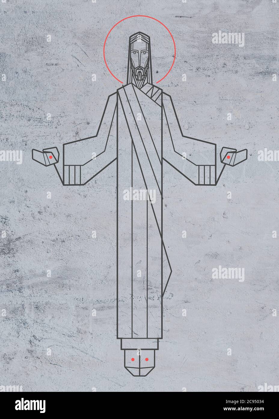 Hand Drawn Illustration Drawing Jesus Stockfotos und -bilder Kaufen - Alamy