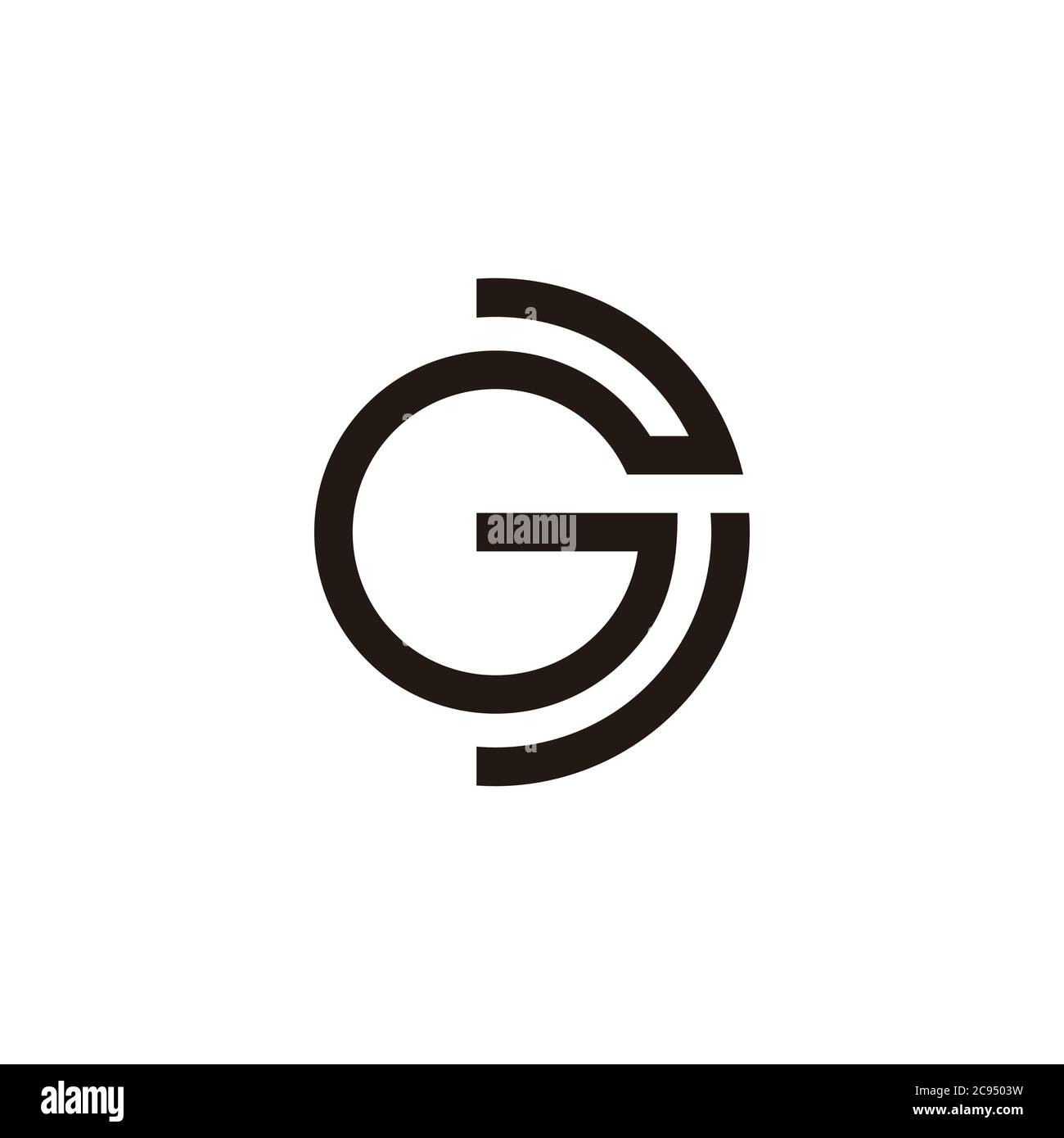 Abstrakter Buchstabe gd lineare geometrische einfache Design-Vektor Stock Vektor