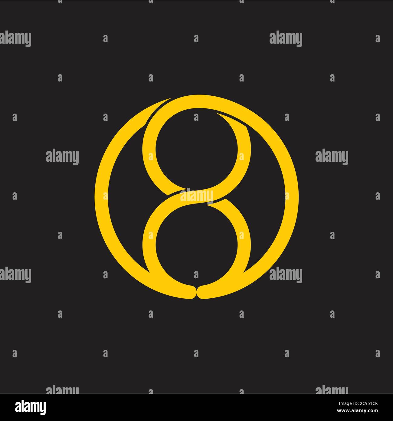 Zahl 8 unendlich Schleife Linie Logo Vektor Stock-Vektorgrafik - Alamy