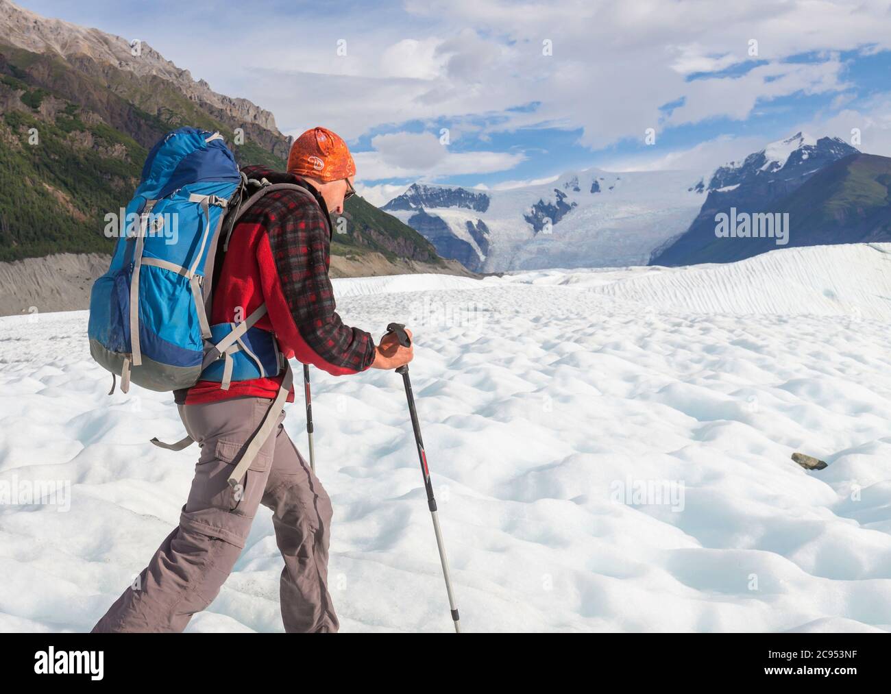 Wanderung in der Wrangell-St. Elias National Park, Alaska. Stockfoto