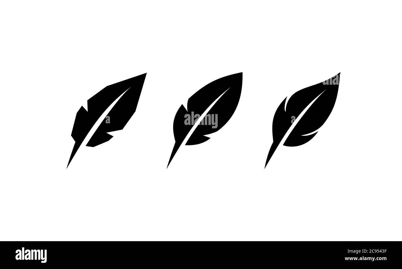„Feathers“-Symbolsatz. Vektor auf isoliertem weißem Hintergrund. EPS 10 Stock Vektor