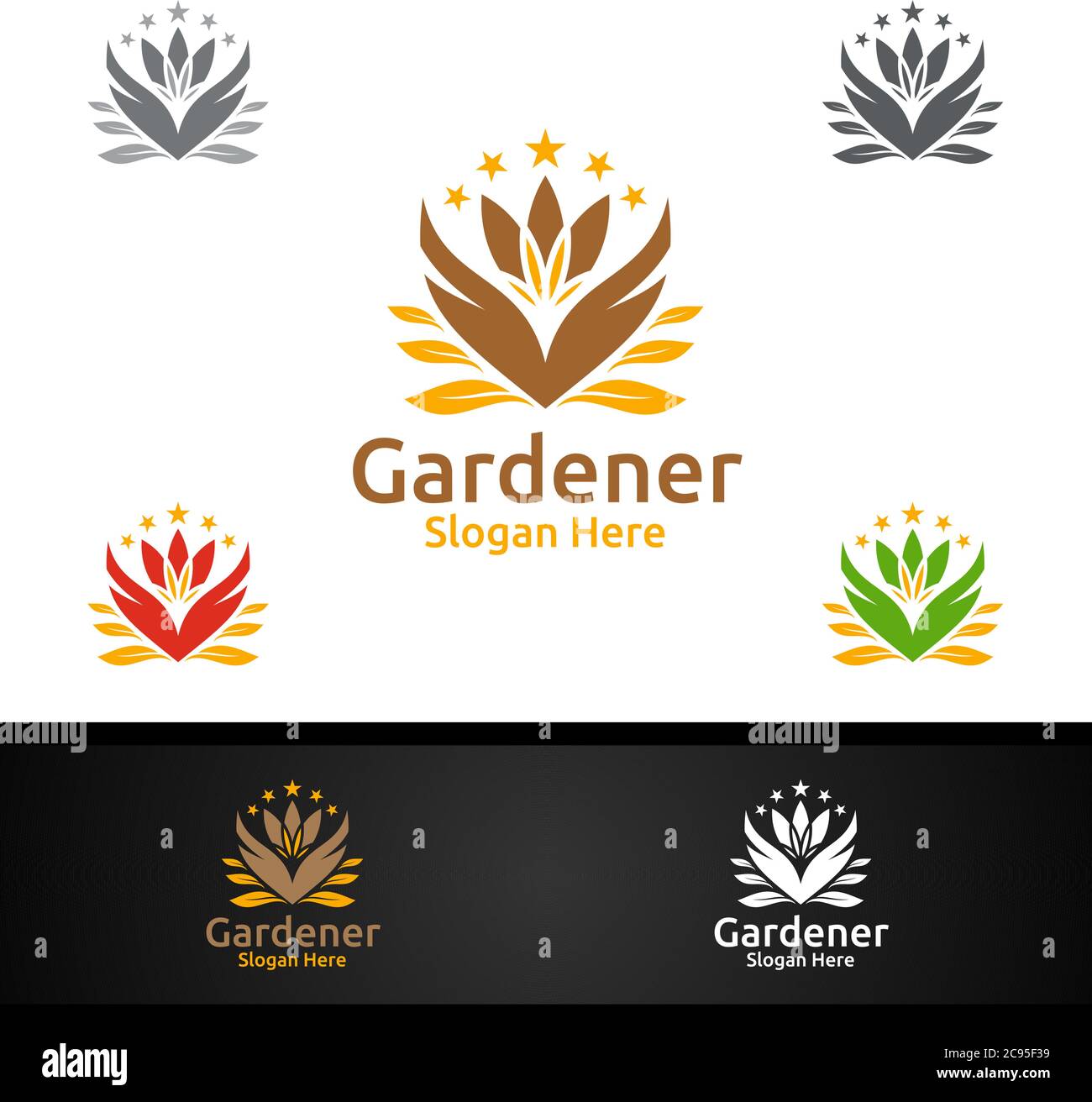 Gärtner Logo mit Green Garden Environment oder Botanical Agriculture ...
