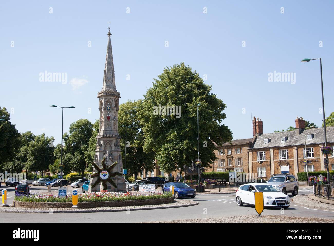 Banbury Cross im Zentrum von Banbury in Oxfordshire, Großbritannien Stockfoto