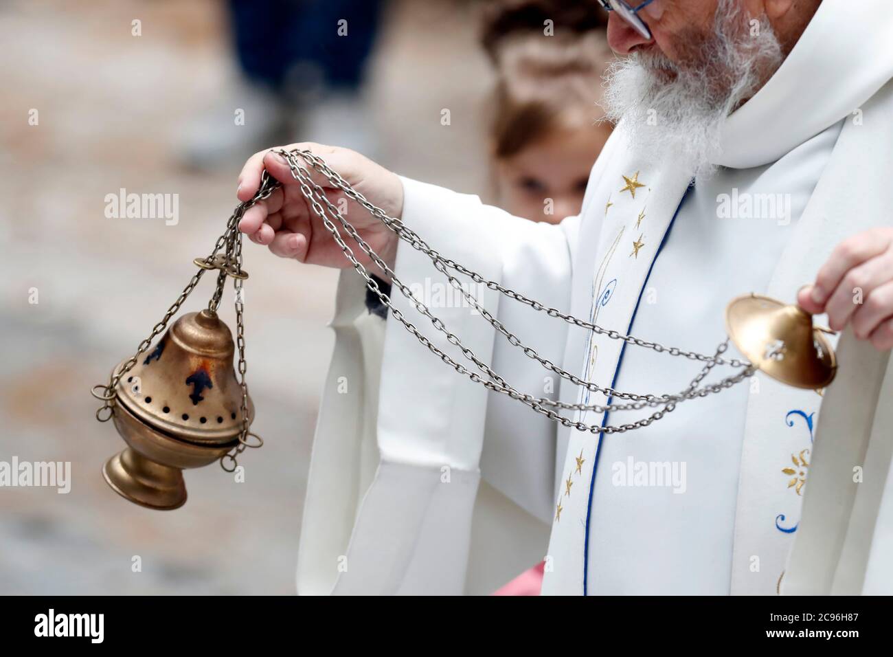 Katholische Kirche. Dhuribel. La Roche sur Foron. Frankreich. Stockfoto