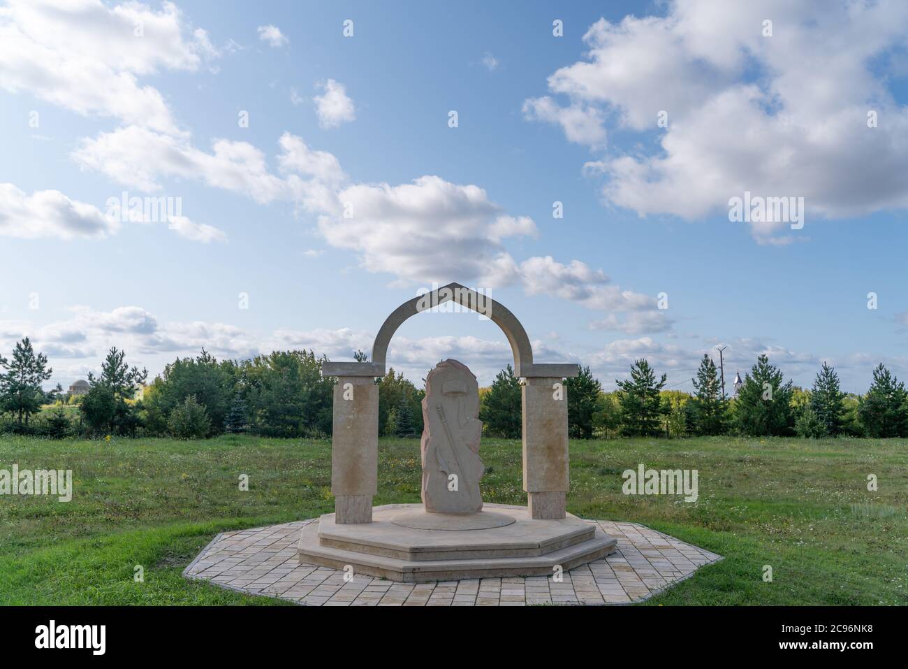 Bulgar/Russia-05.07.20:die Ansicht der Siedlung Bolgar im Bulgarischen Staatlichen Historischen und Architekturmuseum-Reserve Stockfoto