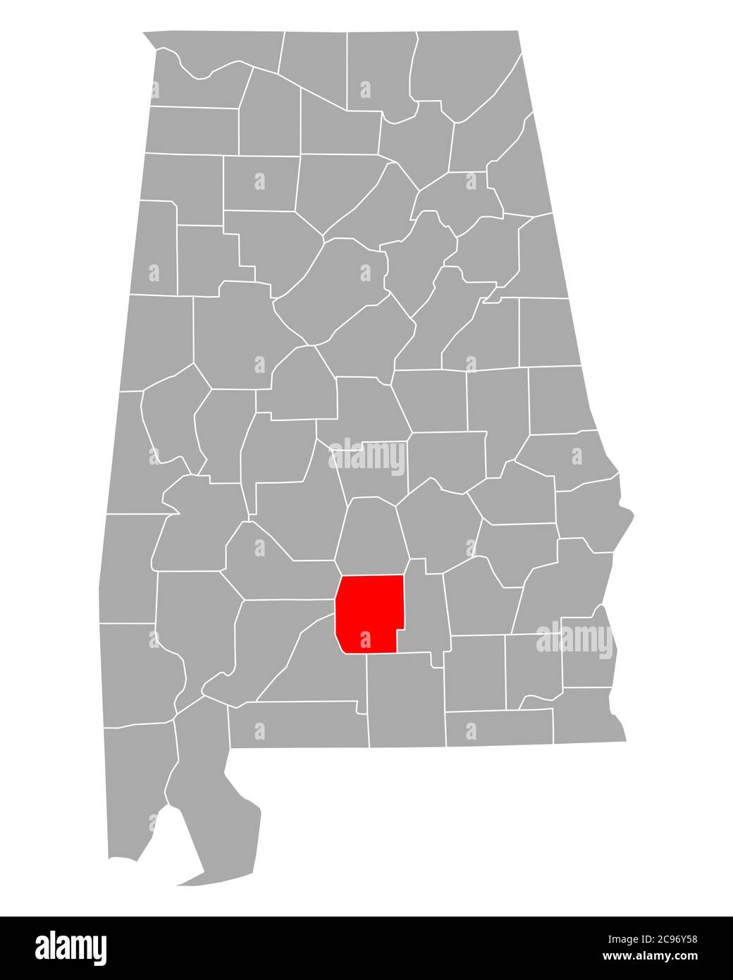 Karte von Butler in Alabama Stockfoto