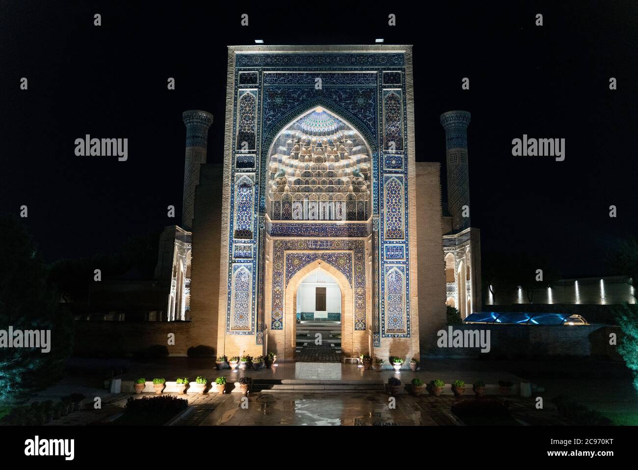 Das Mausoleum Gor Amir Maqbarasi in Samarkand, Usbekistan Stockfoto