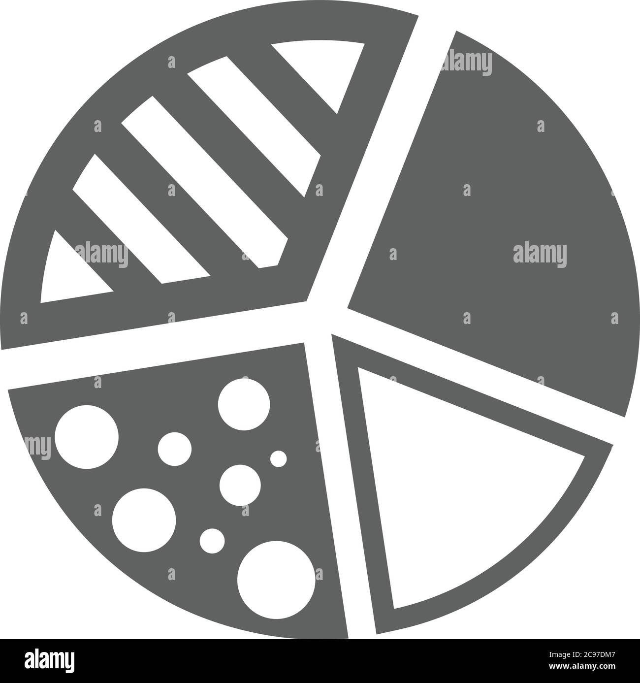 Tortendiagramm-Symbol. Verwendung für kommerzielle, Printmedien, Web oder jede Art von Design-Projekten. Stock Vektor