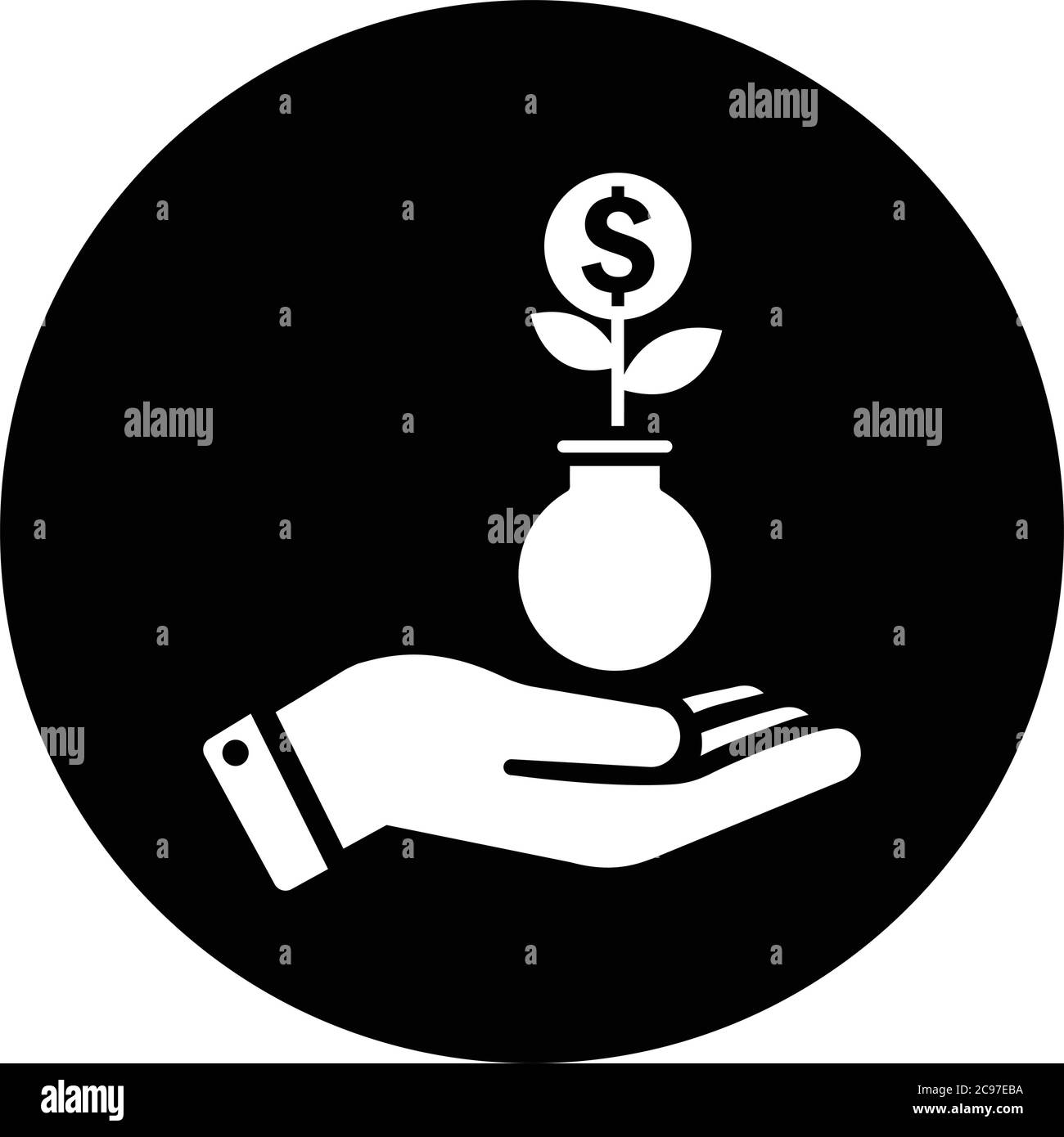 Symbol „Investition, Gewinn“. Perfekte Verwendung für Printmedien, Web, Stock-Bilder, kommerzielle Nutzung oder jede Art von Design-Projekt. Stock Vektor