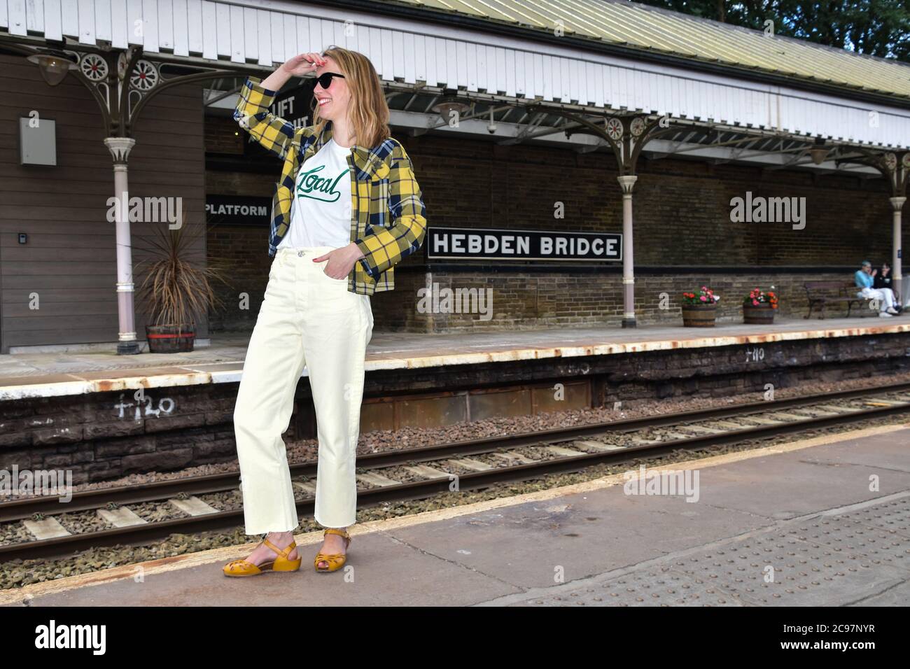 Einkaufen Lokal, Hebden Bridge, West Yorkshire Stockfoto