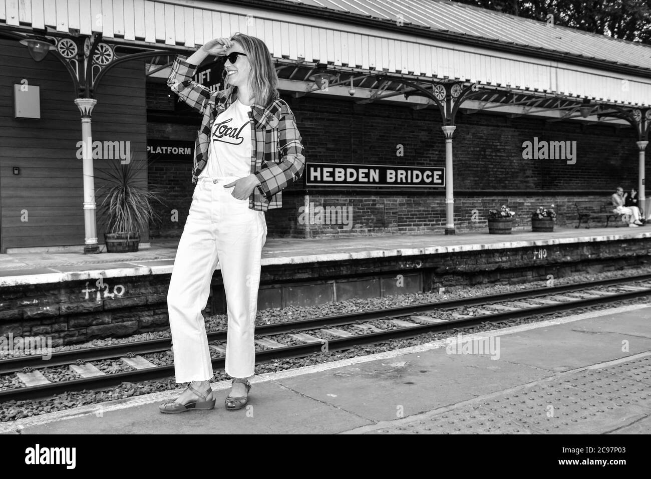 Einkaufen Lokal, Hebden Bridge, West Yorkshire Stockfoto