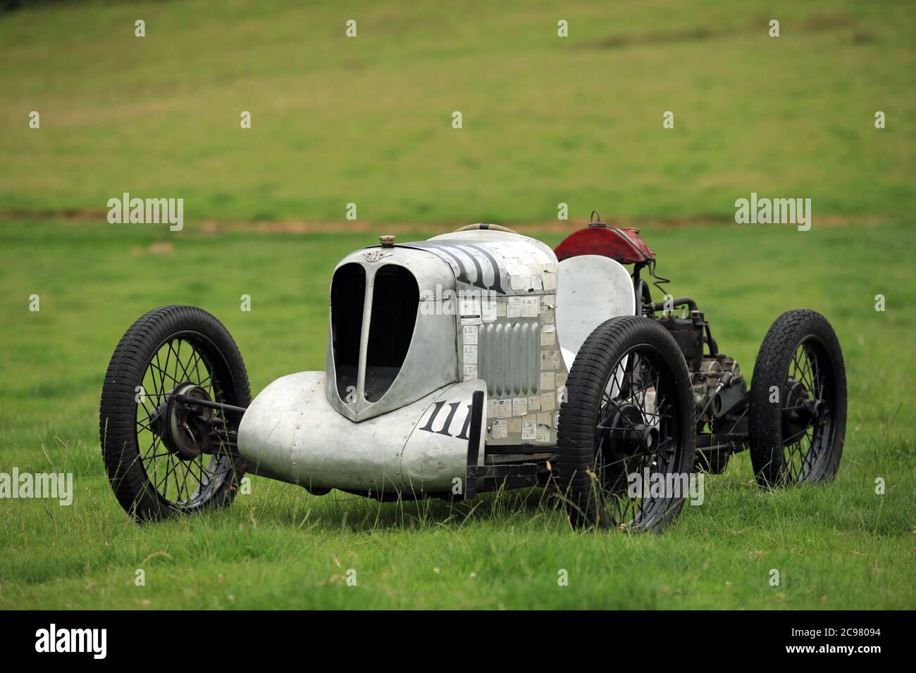 1928 Austin Seven Shelsley Special geparkt am Shelsley Walsh Speed Hillclimb, Worcestershire, England, UK. Stockfoto