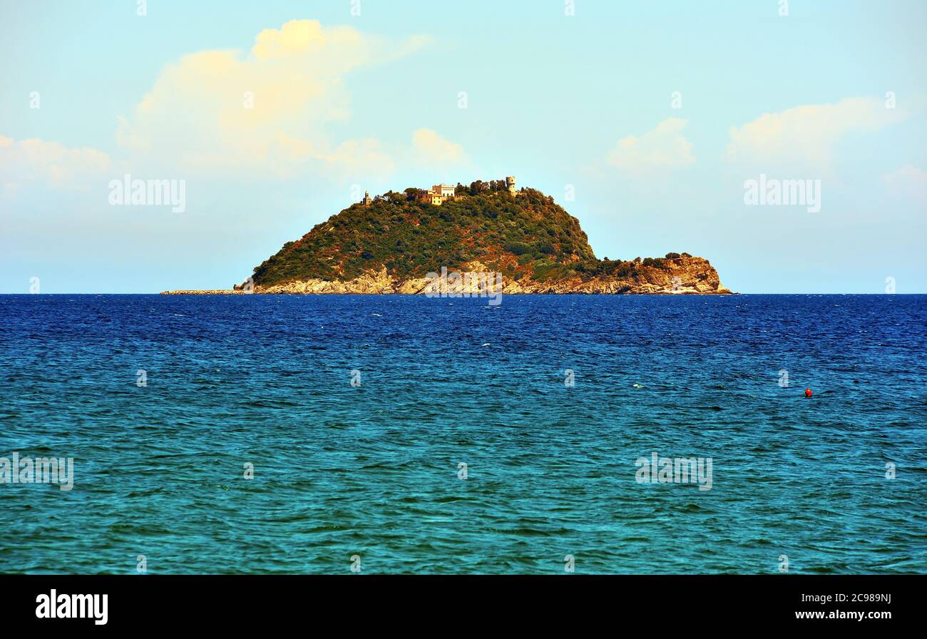 Die Insel gallinara von alassio ligurien gesehen italien Stockfoto