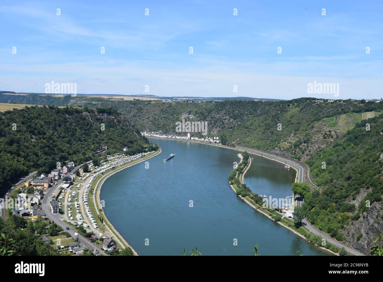 Blick ins Rheintal bei der Loreley Stockfoto