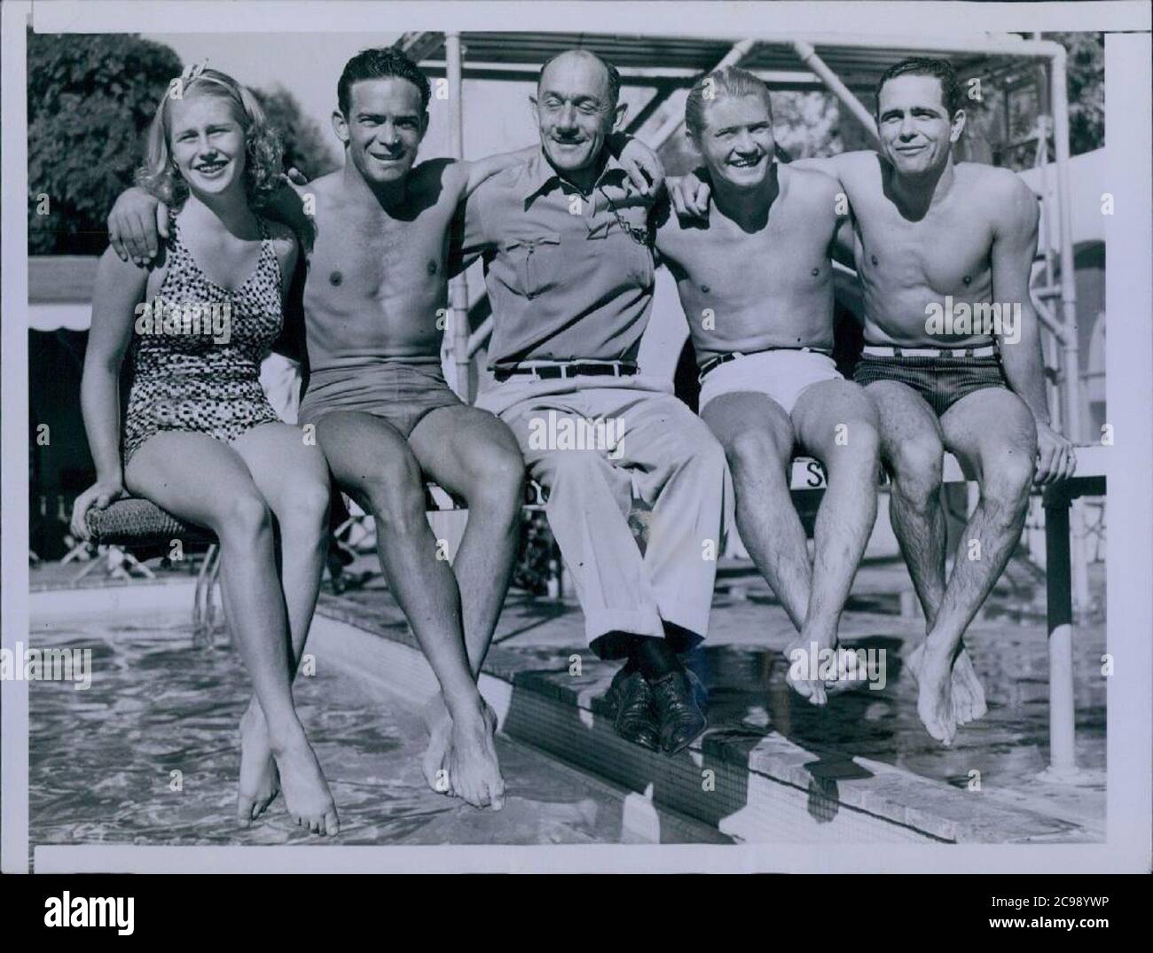 Marjorie Gestring, Harold Smith, Fred Cady, Michael Galitzen, Farid Simaika 1937 Stockfoto