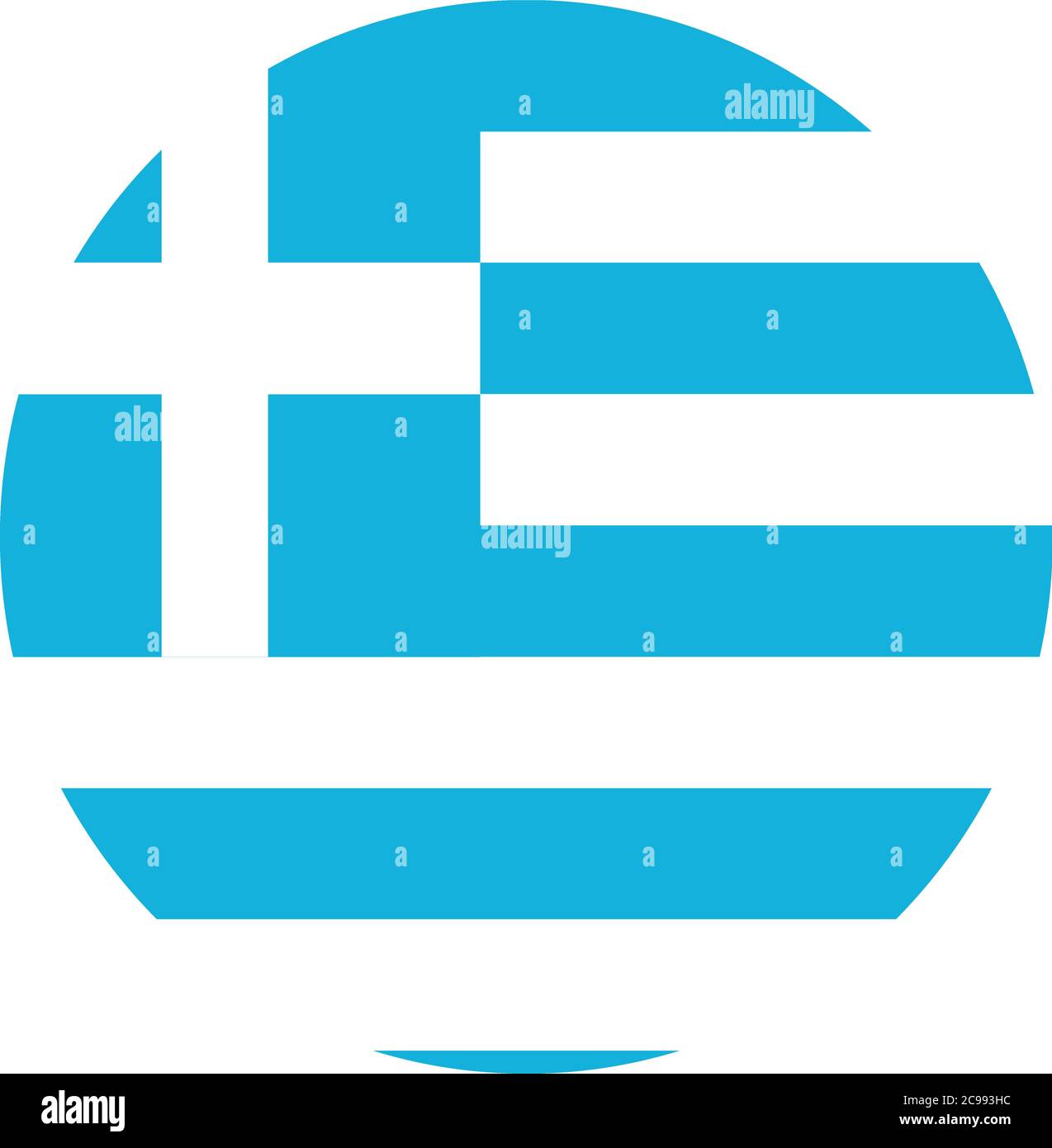 Griechenland Flagge Flache Vektor-Symbol - Kreis Stock Vektor