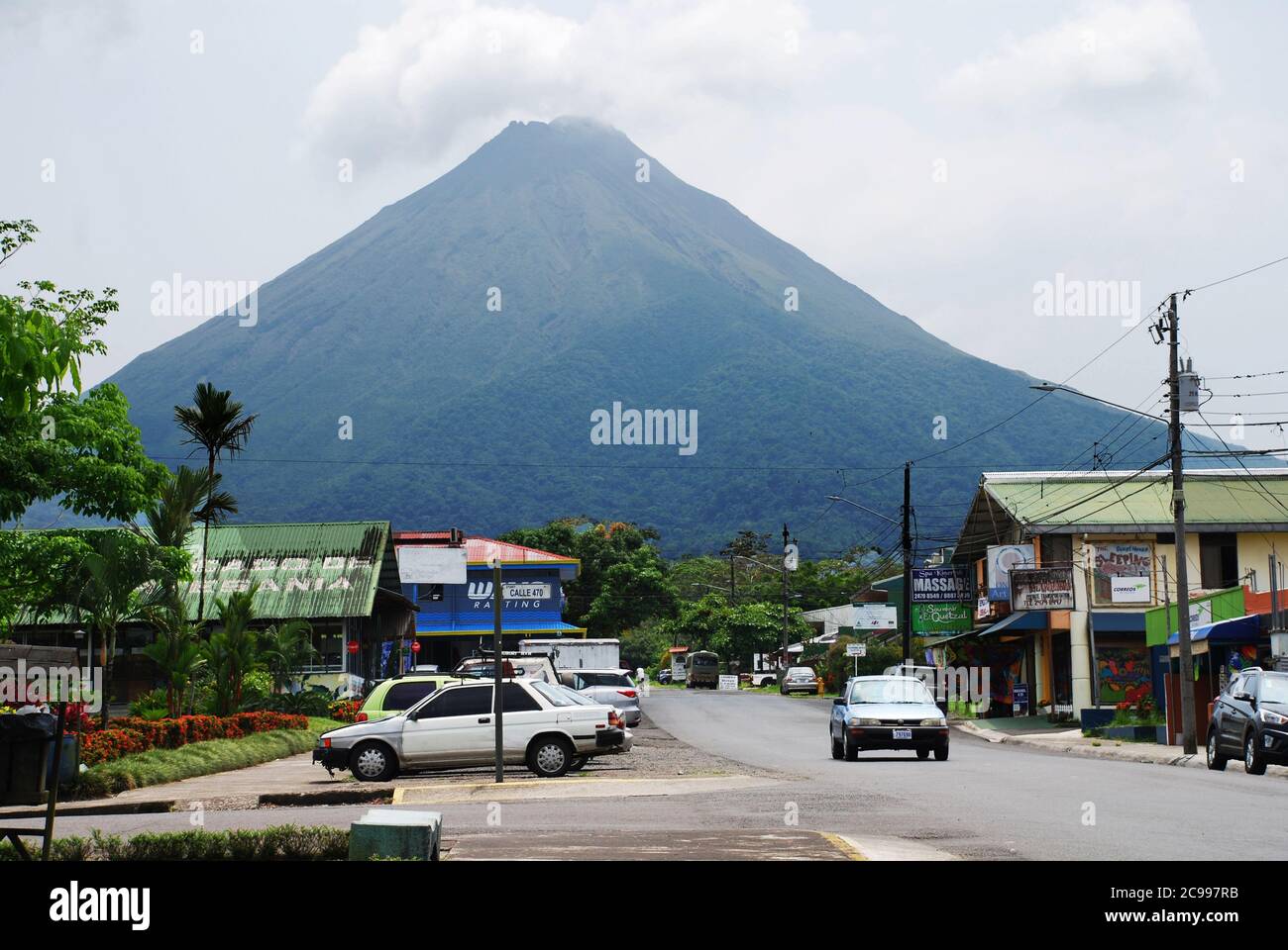 Aktiver Vulkan Arenal, La Fortuna, Costa Rica Stockfoto