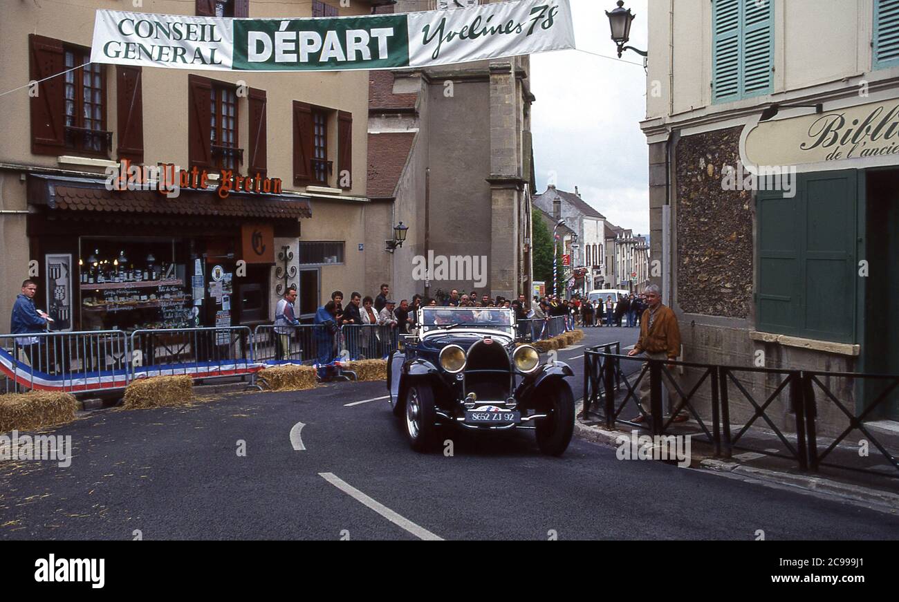 Vintage Bugatti Typ 50 Teilnahme an einem Oldtimer-Event in Frankreich 1998 Stockfoto