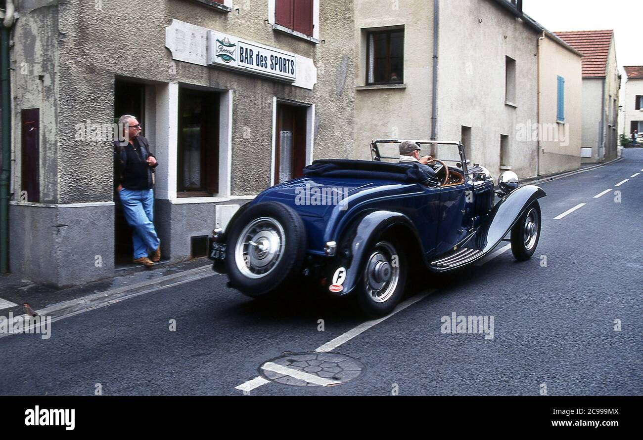 Vintage Bugatti Typ 50 Teilnahme an einem Oldtimer-Event in Frankreich 1998 Stockfoto