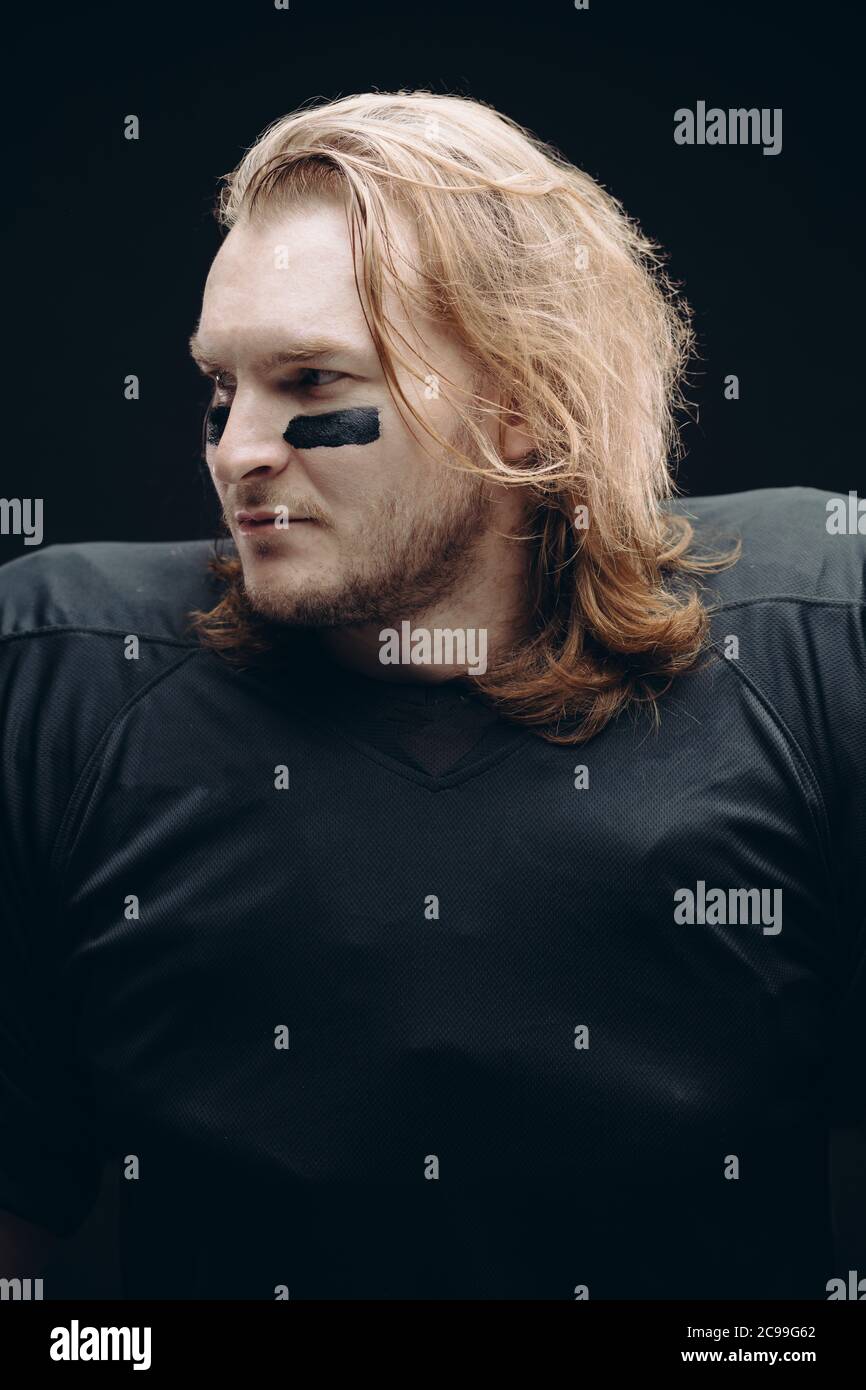 American Football Schwarze Striche Im Gesicht