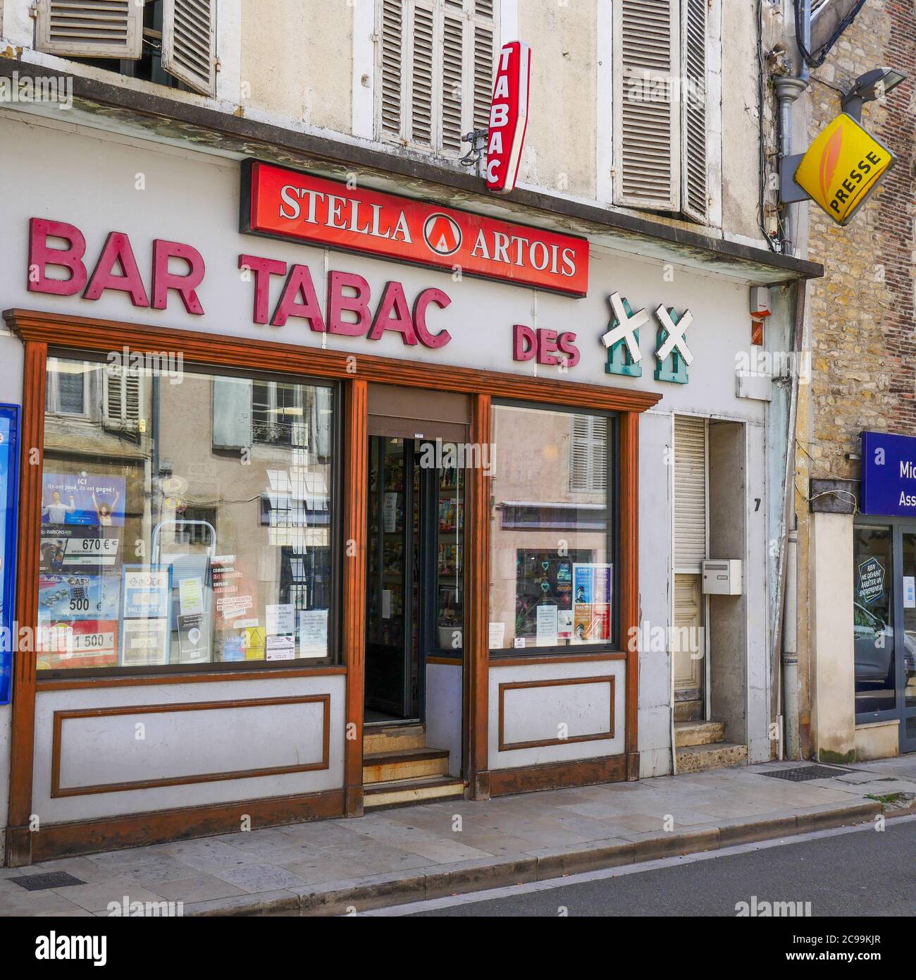 Toacco Shop, Clamecy, Nièvre, Bourgogne-Franche-Comté, Frankreich Stockfoto